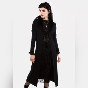 Disturbia Wolfe Longline Faux Fur Cardigan, NEW with tags women's Large